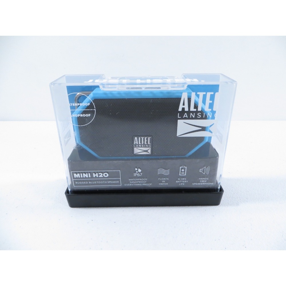 Altec Lansing Mini H20 Rugged Waterproof Sandproof Bluetooth Speaker Blue TESTED